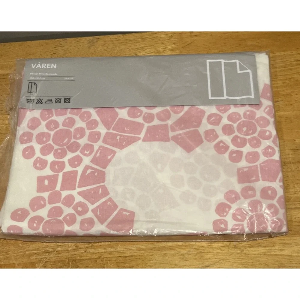 IKEA Curtain Panel Varen Nina Roeraade White Pink 59